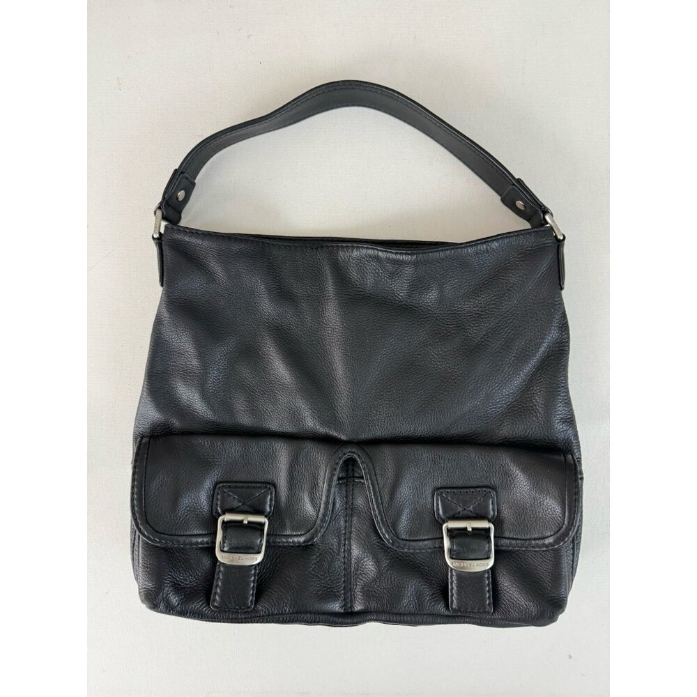 MICHAEL KORS Black Soft Pebbled Leather Shoulder Hobo Bag